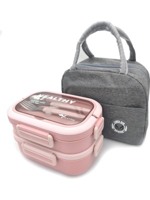 Sh Ticaret Valkyrie 304 Çelik Bölmeli Lunch Box Seti | Termal Çantalı, Bölmeli, Çatal Kaşıklı, Sızdırmaz Yemek