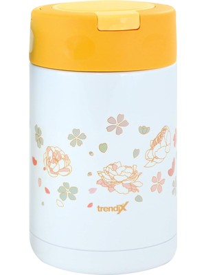 Sh Ticaret Trendix Çelik Içli Termos 500 ml Turuncu Çelik Kaşık Ile TX-6129