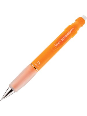 Sh Ticaret Serve Deep Mekanik Kurşun Kalem 1.3mm, Kalın Gövde, Yumuşak Grip, Fosforlu Turuncu