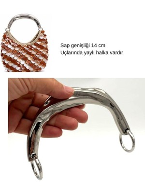 Angel Çanta Aksesuar 14 cm U Model Çanta Sapı Silvery Renk