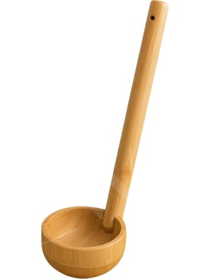 Sh Ticaret Doğal Bambu Kepçe 28 cm – Sağlıklı, Dayanıklı, Çevre Dostu Mutfak Aracı – Çorba, Sos Yemek Servi