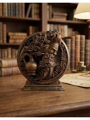 Novapar Mitolojik Kova (Aquarius) Eskitme Bronz Büst – Bilgi ve Yaşam Kaynağı Temalı Masa Üstü Biblo & Hediyelik Obje