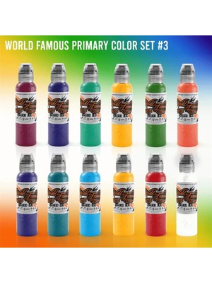 Sh Ticaret Primary Set 3 - Famous Ink Dövme Boyası - 1oz (12 Color)
