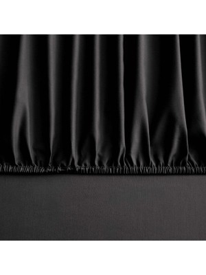 Sh Ticaret Linens Mix&match Pamuk Saten Queen Size Lastikli Çarşaf Siyah