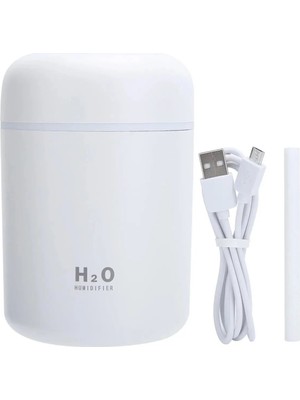St. Morritz 2 Yıl H2O Humidifier 300 ml Ulrasonik Hava Nemlendirici Buhar Makinesi ve Aroma Difüzörü H2O Beyaz
