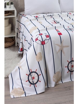 Sh Ticaret Çarşafı Lastikli Tek Kişilik Pike Yatak Örtüsü 170 x 230 Kırmızı