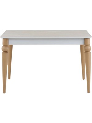 Plasmob 70X120 Mutfak Masası Sultan Serisi Balkon Masası (Sadece Masa)-Traverten/ceviz 70 x 120