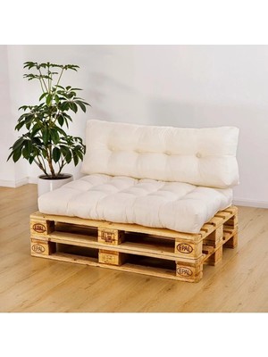 Rual Su Geçirmez Kumaş Bahçe&balkon Palet Üstü Sırt Dayamalı Özel Dolgulu Kaliteli Yer Minderi 120X80CM