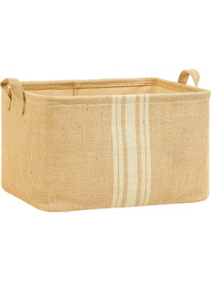 Sh Ticaret Textile Çizgili Jüt Sepet 42 x 31 x 25 cm