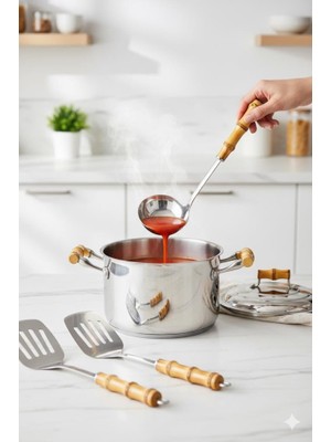 Sh Ticaret Bambum Mundo - Bambu Saplı Kepçe - 34-9,5cm