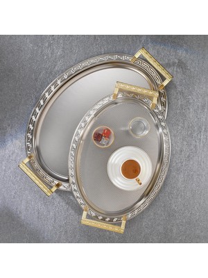 Sh Ticaret Schafer Ela 2 Li Oval Çay TEPSISI-PLATIN02