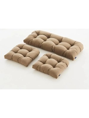 Fabrica Home Rattan Bahçe Balkon Mobilyası Minderi Su Geçirmez Kumaş 120X50 / 50X50 cm 3'lü Minder Seti
