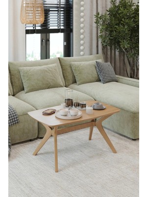 Plasmob 55X90 Ceviz Orta Sehpa Oturma Odası Sehpa-Salon Sehpa Zen Model