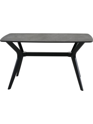 Plasmob 80X120 Mdf Mutfak Masası (Sadece Masa) Salon Masası Balkon Masası Viktoria Serisi-Ceviz/siyah