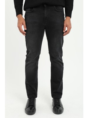 Dufy Erkek Slim Fit Koyu Gri Jean