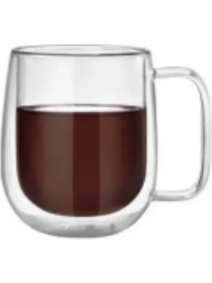 Sh Ticaret Çift Cidarlı Borosilikat Cam, Latte, Filtre Kahve, Süt, Bitki Çayı Kupa Fincan, 300 Ml, 1 Adet - 12