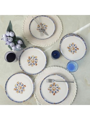 Sh Ticaret Keramika Mama Mia & La Vita Pasta Tabağı 22 cm 4 Adet 22724-25
