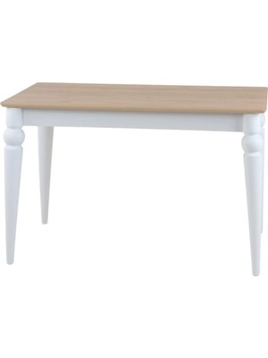 Plasmob 70X120 Dikdörtgen Sultan Serisi Mutfak Masası Balkon Masası (Sadece Masa)-Ceviz/beyaz