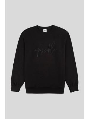 gmg firenze Bisiklet Yaka Ön ve Arkası Tasarım Baskılı Erkek Sweatshirt