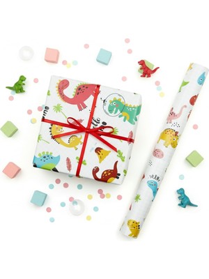 Sh Ticaret 70X100 cm Çocuklara Özel Hediye Paketleme Kağıdı 2'li Set | Eğlenceli Tema, Kalın, Kolay