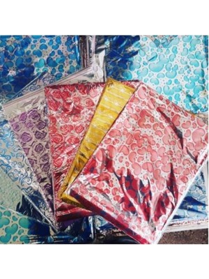 Sh Ticaret 10 Adet 20X25 cm Metalize Bantlı Hediye Poşeti Metalize Hediye Paketi Poşeti Jelatin