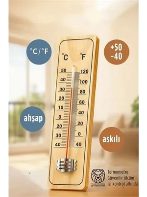 HemenGo Termometre - Ahşap Duvar Termometresi