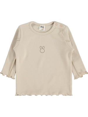Civil Baby Tavşan Baskılı 6-18 Ay Sweatshirt - Bej
