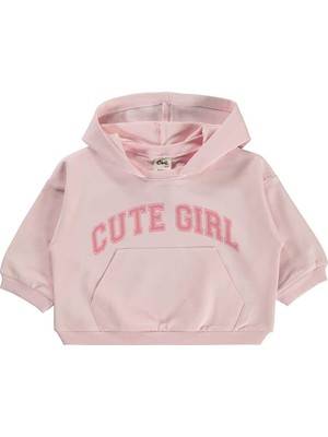 Civil Baby Cute Girl Baskılı Kapüşonlu 6-18 Ay Sweatshirt - Pembe