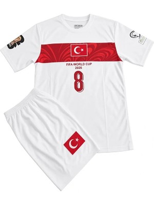 Portego Türkiye Arda Güler Milli Takım 2026 Dünya Kupası Taraftar Forması Ay Yıldızlı Çocuk Beyaz Forması ( Güler 8)
