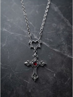 Dükkan Design Bat Love Cross Kolye