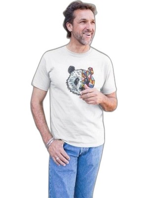 YM PAZARLAMA Erkek Kısa Kol Yazlık Tişört Bisiklet Yaka Baskılı Oversize T-Shirt - Beyaz