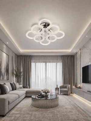 Prime Aydınlatma Daire 4+4'lü Ledli Krom Avize