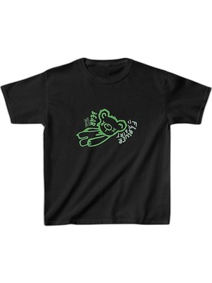 YM PAZARLAMA Unisex Çocuk Baskılı T-Shirt - Siyah