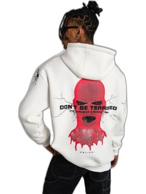 YM PAZARLAMA Erkek Kapüşonlu Kanguru Cepli Sweatshirt 3 Iplik Pamuklu Baskılı Hoodie -  Beyaz