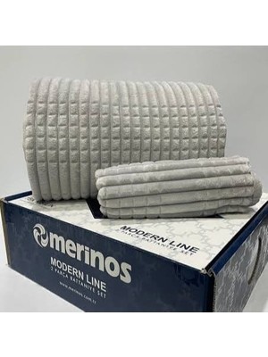 Merinos 2 Parça Battaniye Seti Tek Kişilik Gri