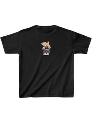 YM PAZARLAMA Unisex Çocuk Baskılı T-Shirt - Siyah