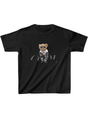 YM PAZARLAMA Unisex Çocuk Baskılı T-Shirt - Siyah