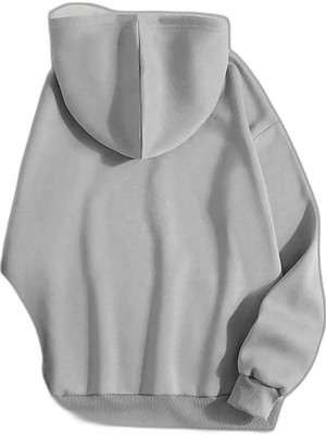 YM PAZARLAMA Erkek 3 Iplik Pamuklu Kapüşonlu Kanguru Cepli Sweatshirt Hoodie - Boyalı Gri