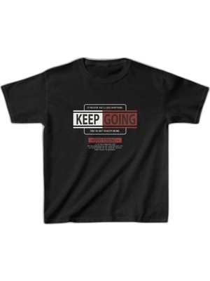 YM PAZARLAMA Unisex Çocuk Baskılı T-Shirt - Siyah