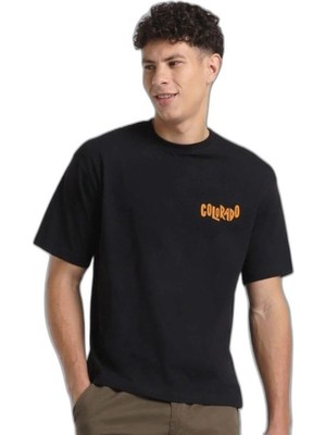 YM PAZARLAMA Erkek Tişört Baskılı Oversize Kısa Kol T-Shirt - Siyah