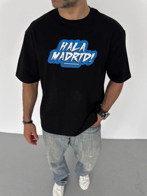 YM PAZARLAMA Erkek Tişört Bisiklet Yaka Baskılı Regular Fit T-Shirt - Siyah
