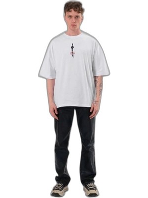 YM PAZARLAMA Erkek Baskılı T-Shirt Kısa Kol Bisiklet Yaka Regular Fit Rahat Kalıp Günlük Tişört - Beyaz