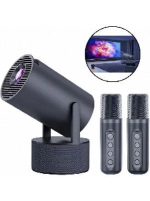 Eco Lounge Bluetooth Hoparlörlü Akıllı Projektör Kablosuz Karaoke Mikrofonlu
