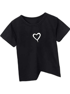 YM PAZARLAMA Çocuk Unisex Baskılı T-Shirt - Siyah