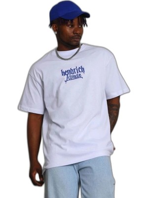 YM PAZARLAMA Erkek Baskılı T-Shirt Kısa Kol Bisiklet Yaka Regular Fit Tişört - Beyaz