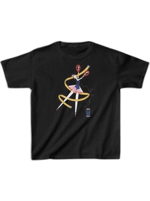 YM PAZARLAMA Unisex Çocuk Baskılı T-Shirt - Siyah