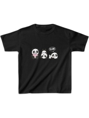YM PAZARLAMA Unisex Çocuk Baskılı T-Shirt - Siyah