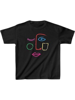 YM PAZARLAMA Unisex Çocuk Baskılı T-Shirt - Siyah