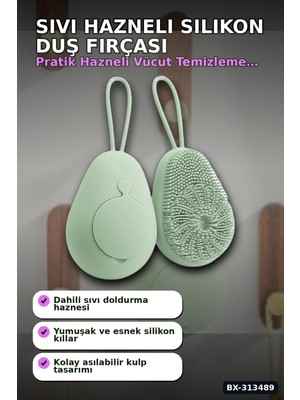 Eco Lounge Sıvı Hazneli Yumuşak Silikon Duş Masaj Fırçası - Askılı Ergonomik 1 Adet BX-313489
