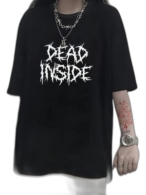 YM PAZARLAMA Kadın T-Shirt Bisiklet Yaka Oversize Kısa Kollu Tişört - Siyah
